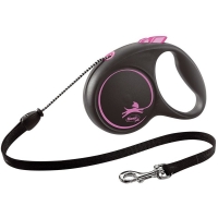 Flexi povodac Black Design Uže Roze