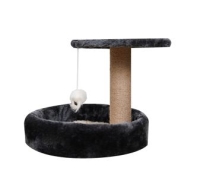Grebalica za mačke Okrugla sa stubom Crna 38x38x38 cm